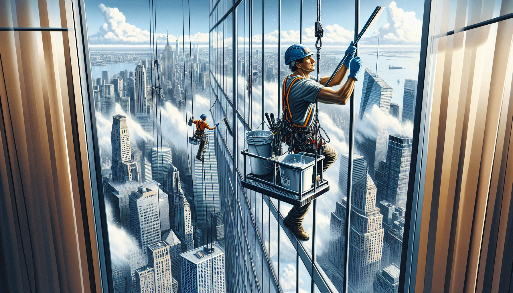 How High-Rise Window Cleaners Face Peril Daily